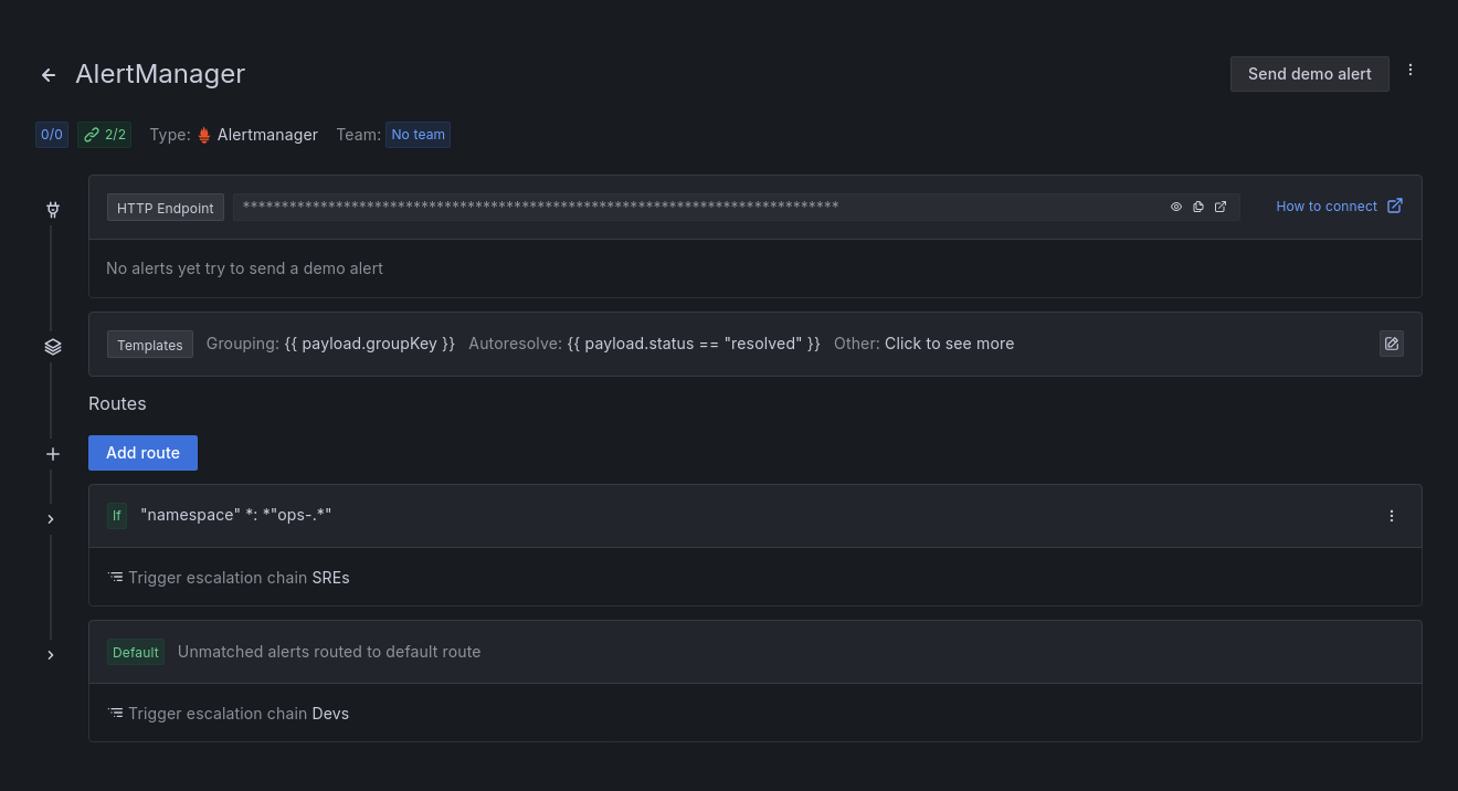 Интеграция Alertmanager для эскалации SREs