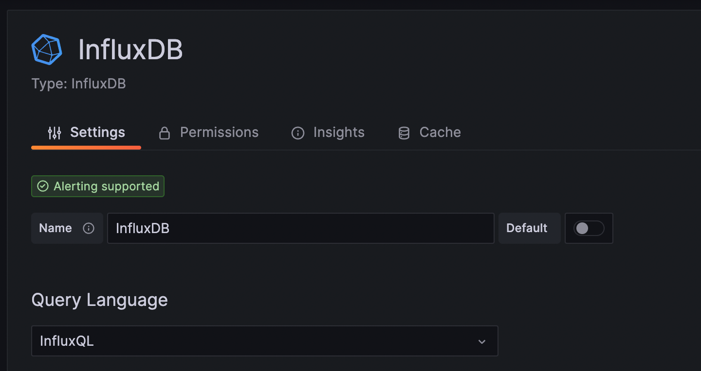 Источник данных InfluxDB