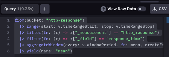 InfluxDB Explore Script Editor